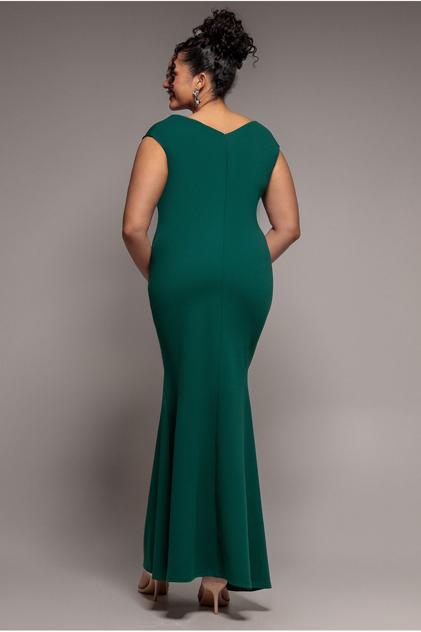 Bardot Pleated Maxi Dress - Emerald DR1092PLUS