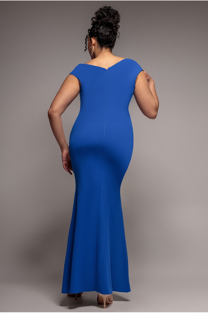 Bardot Pleated Maxi Dress - Royal Blue DR1092P