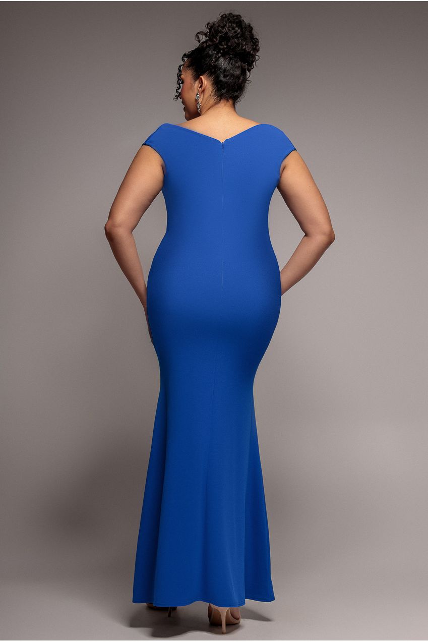 Bardot Pleated Maxi Dress - Royalblue DR1092SCPLUS