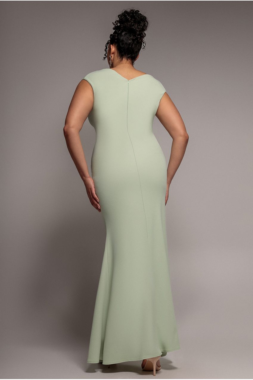 Bardot Pleated Maxi Dress - Sage Green DR1092SCPLUS