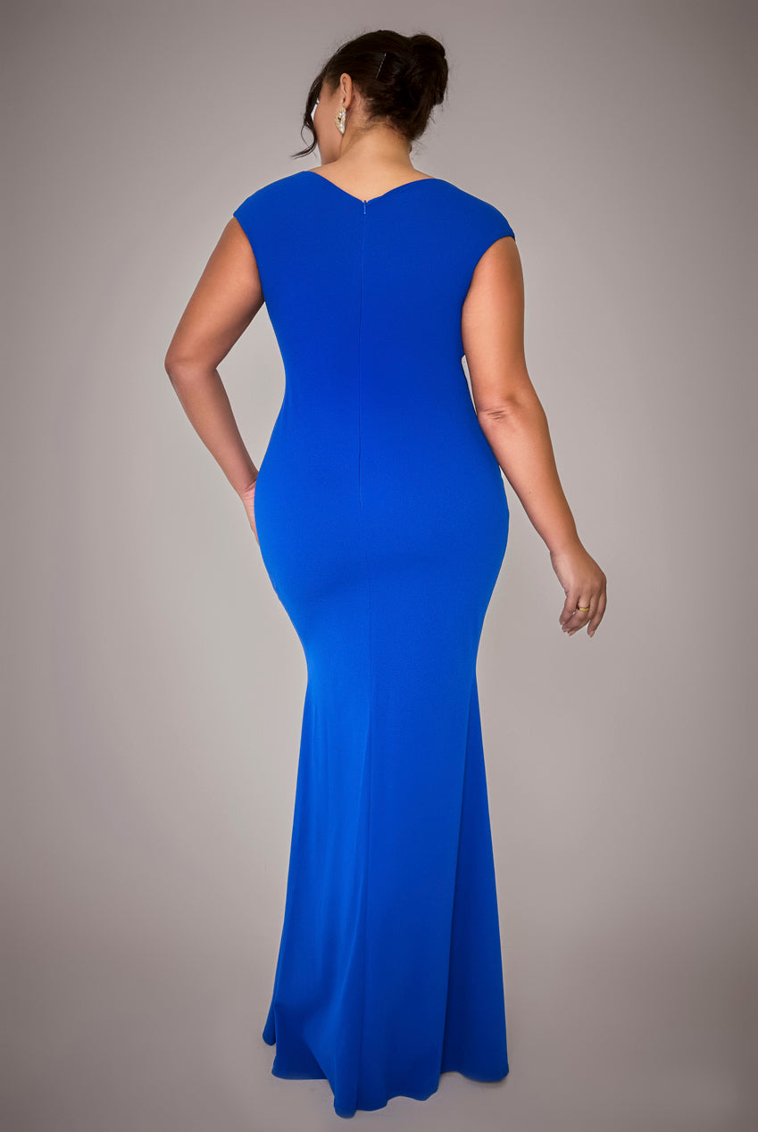 Bardot Pleated Maxi Dress - Royalblue DR1092SCPLUS
