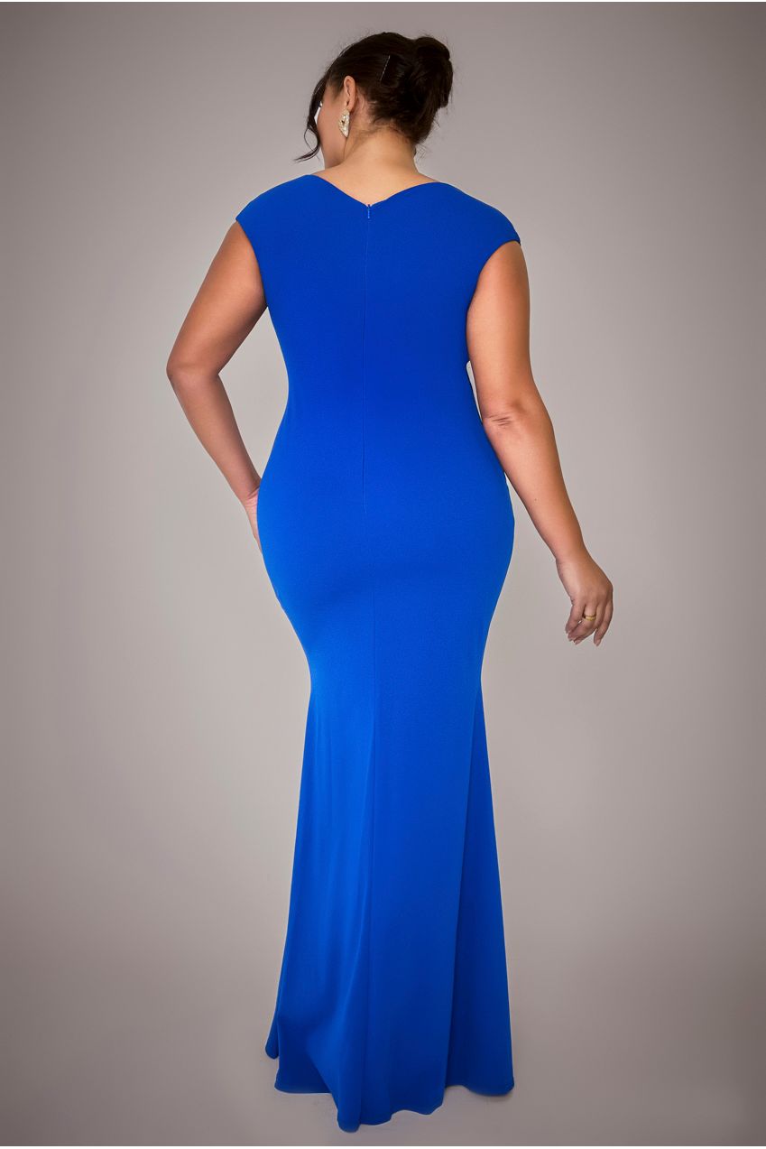 Bardot Pleated Maxi Dress - Royalblue DR1092SCPLUS