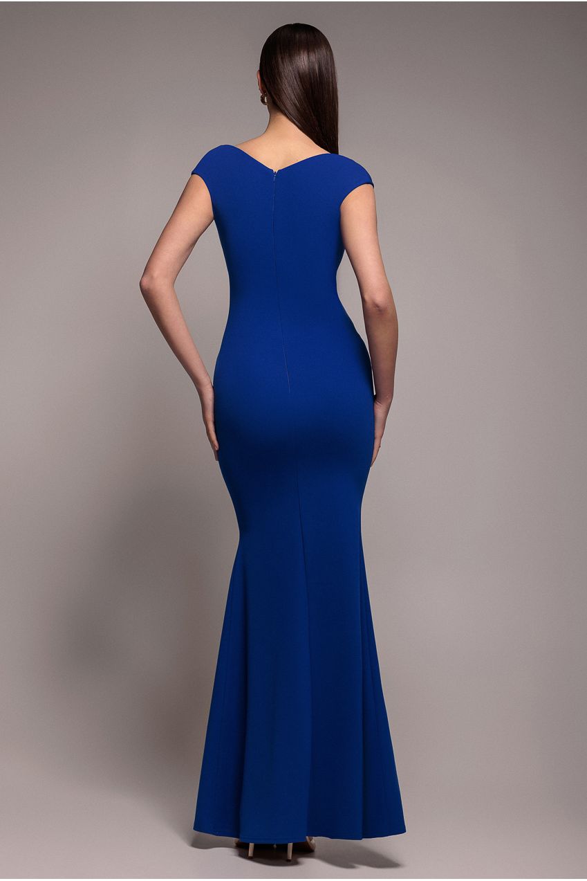 Bardot Pleated Maxi Dress - Royal Blue DR1092