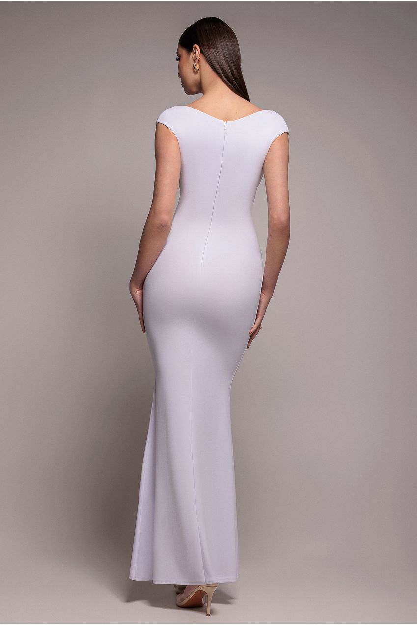 Bardot Pleated Maxi Dress - White DR1092