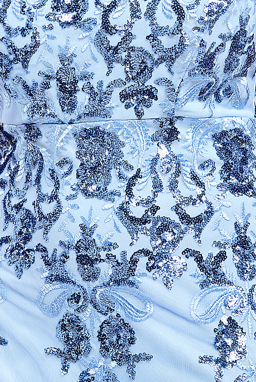 Bardot Sequin Embroidered Maxi Dress - Powder Blue DR1254A