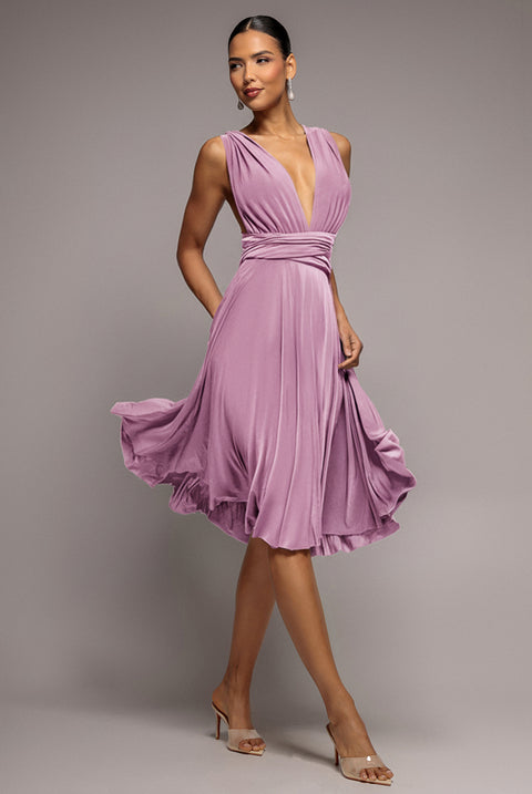 Soft Touch Multi Way Open Back Midi Dress - Dusty Pink by Goddiva