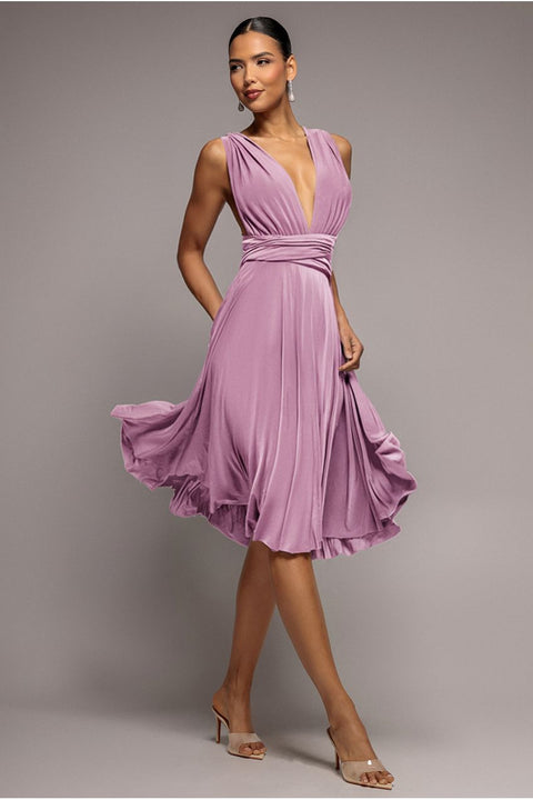 Soft Touch Multi Way Open Back Midi Dress - Dusty Pink by Goddiva