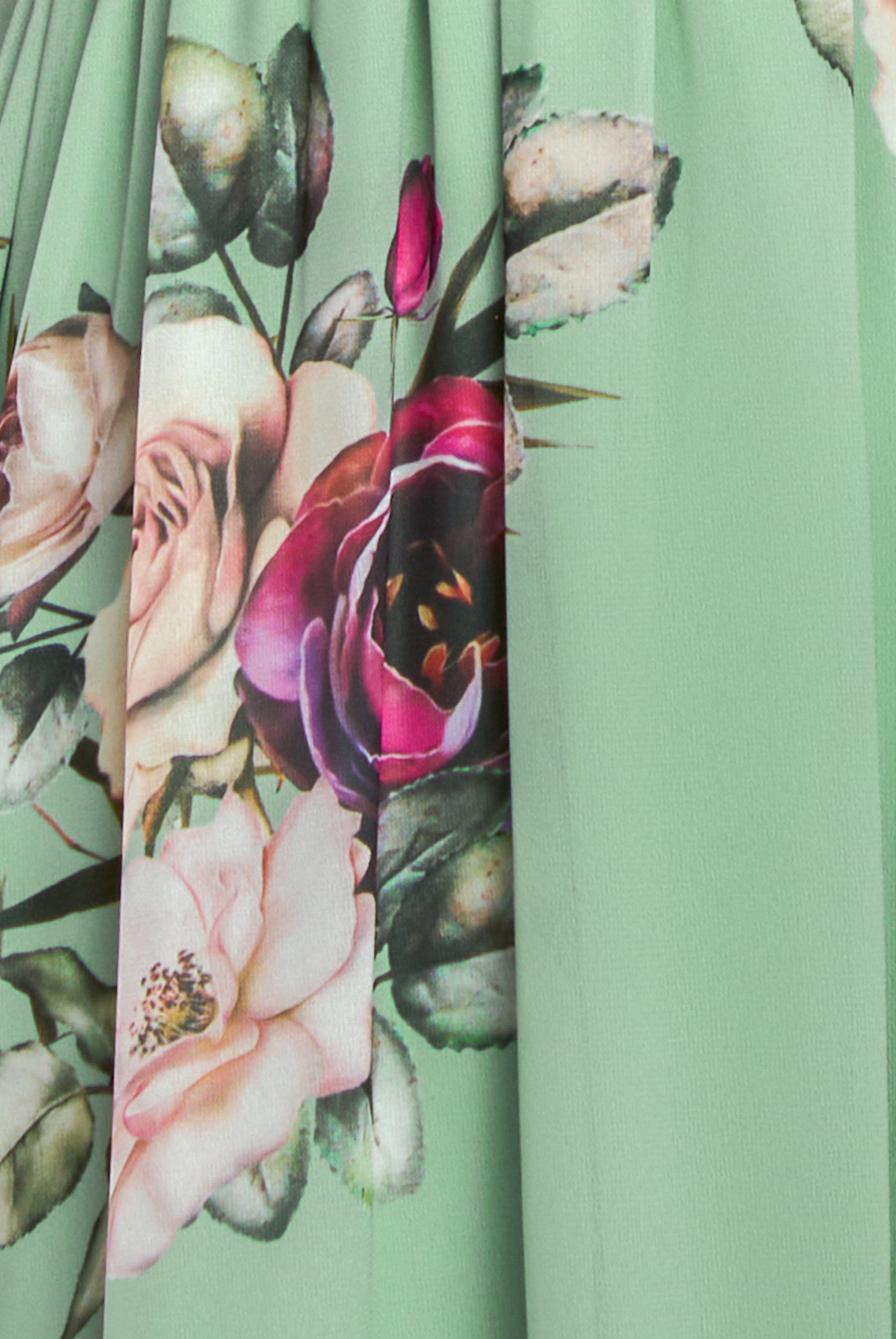 Sustainable Printed Flutter Sleeve Maxi Dress - Duck Egg DR1582BBS