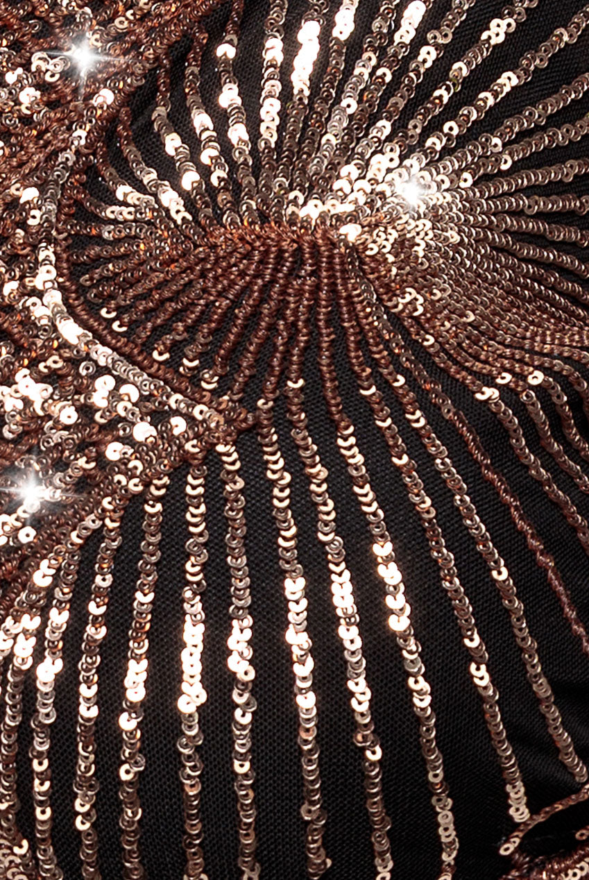 Plus Starburst Sequin Maxi Dress - Rose Gold DR1824PLUS