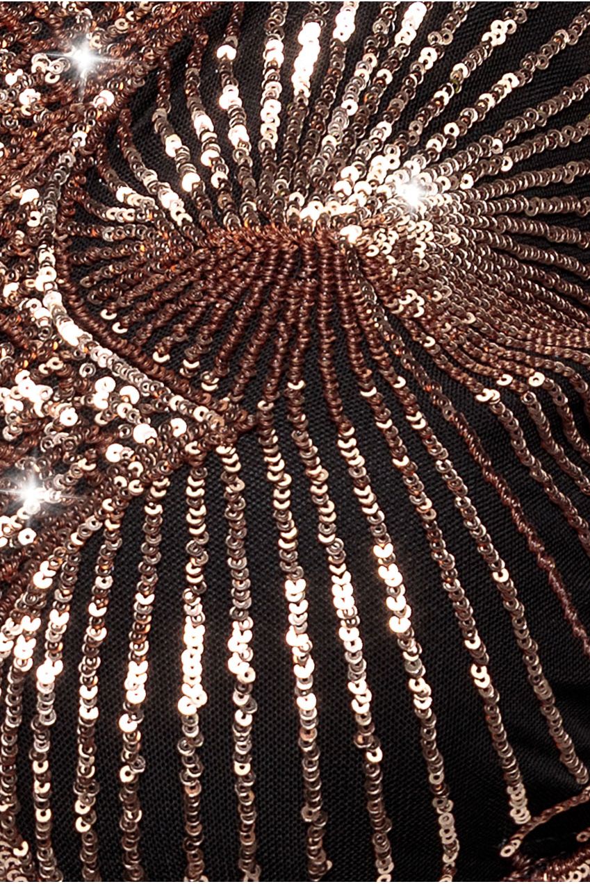 Plus Starburst Sequin Maxi Dress - Rose Gold DR1824PLUS