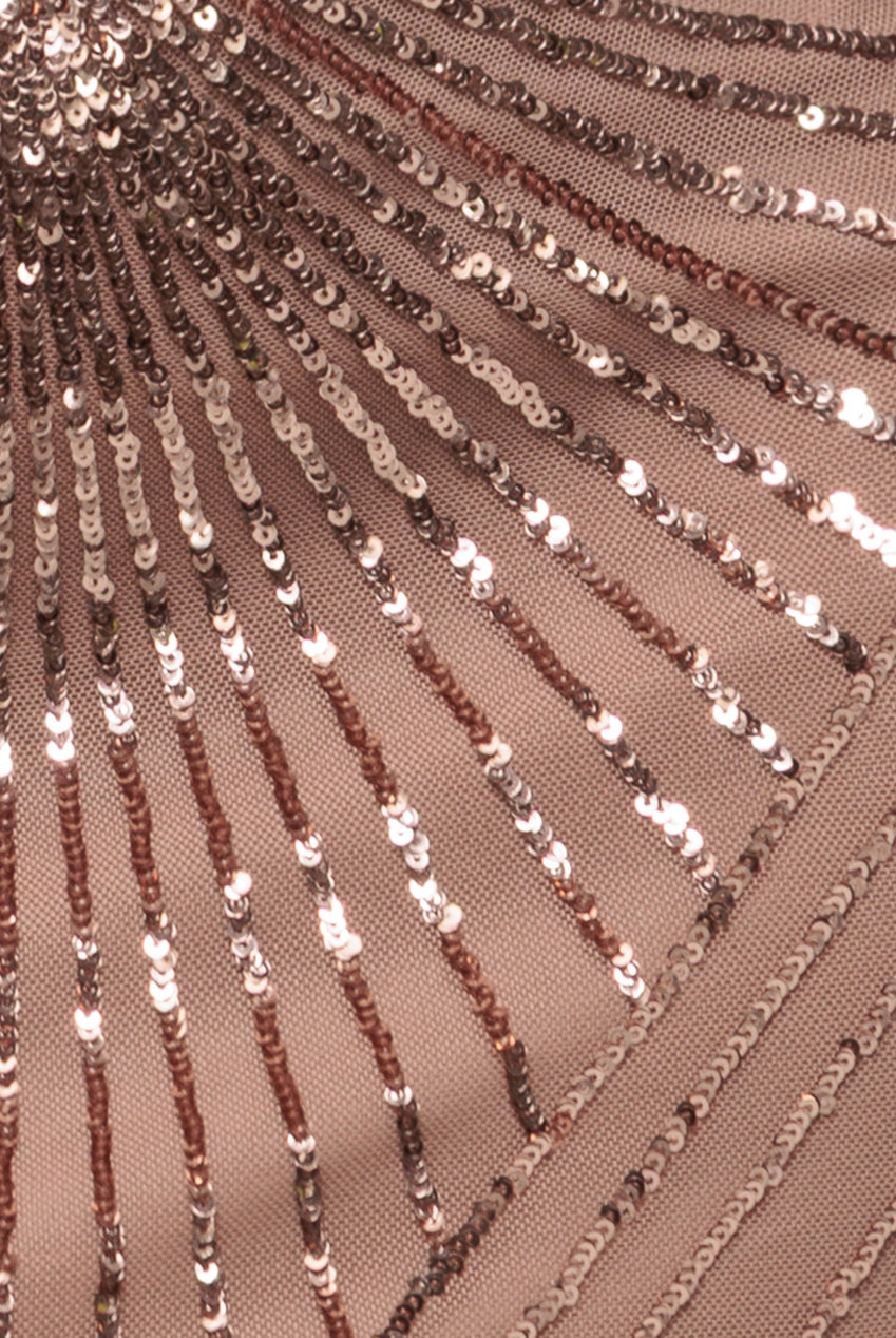 Starburst Sequin Maxi Dress - Champagne DR1824