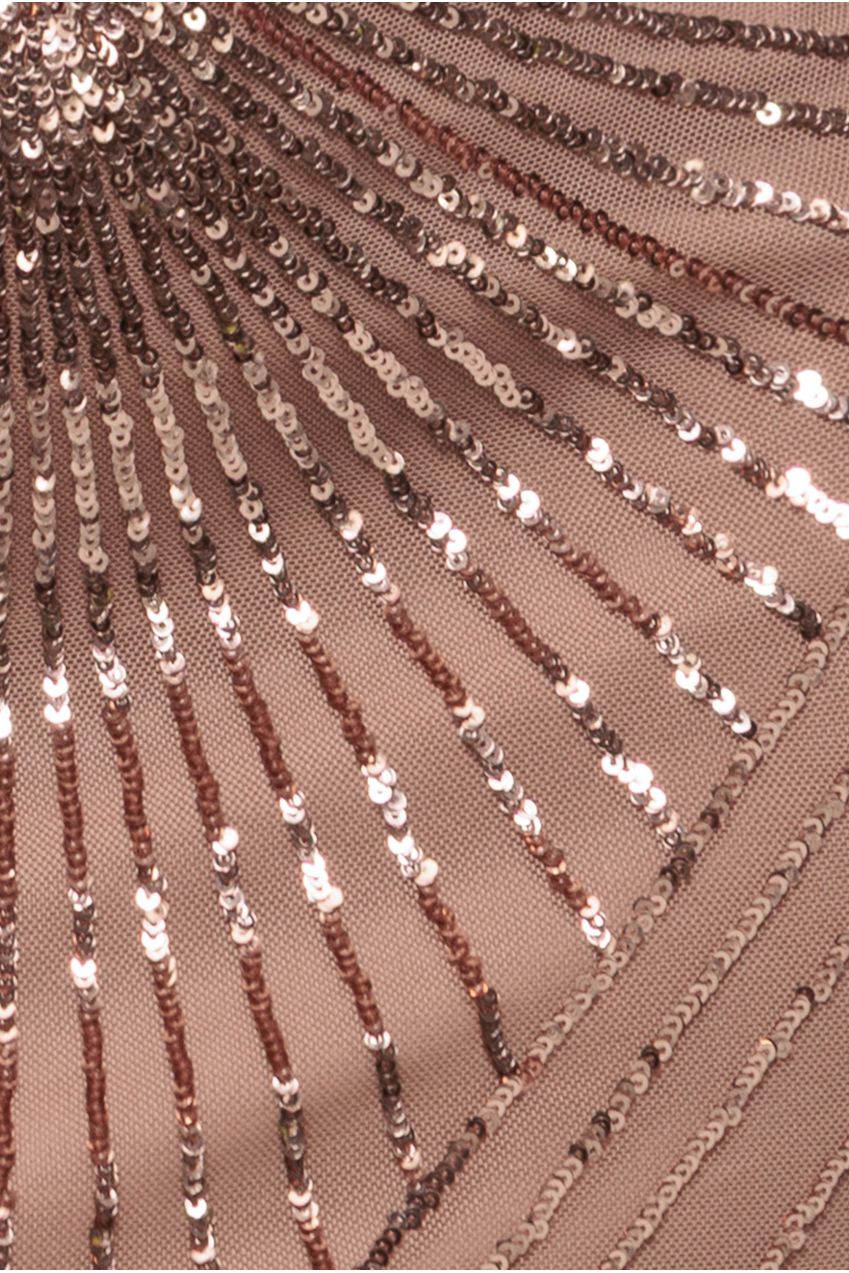 Starburst Sequin Maxi Dress - Champagne DR1824