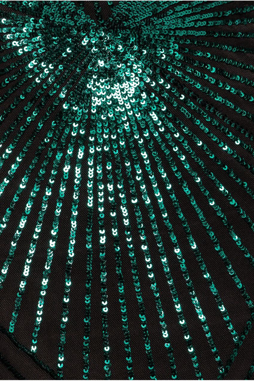 Starburst Effect Maxi Dress - Emerald DR1824