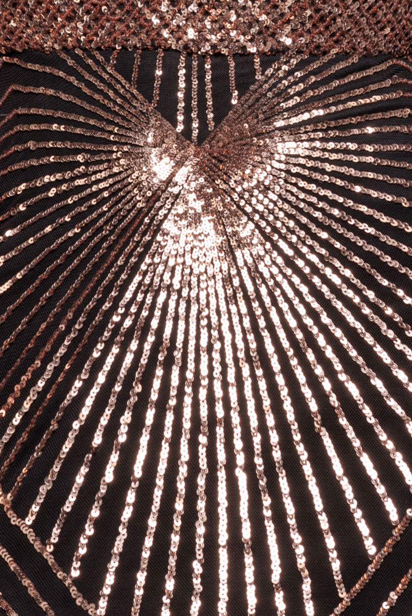 Starburst Sequin Maxi Dress - Rosegold DR1824