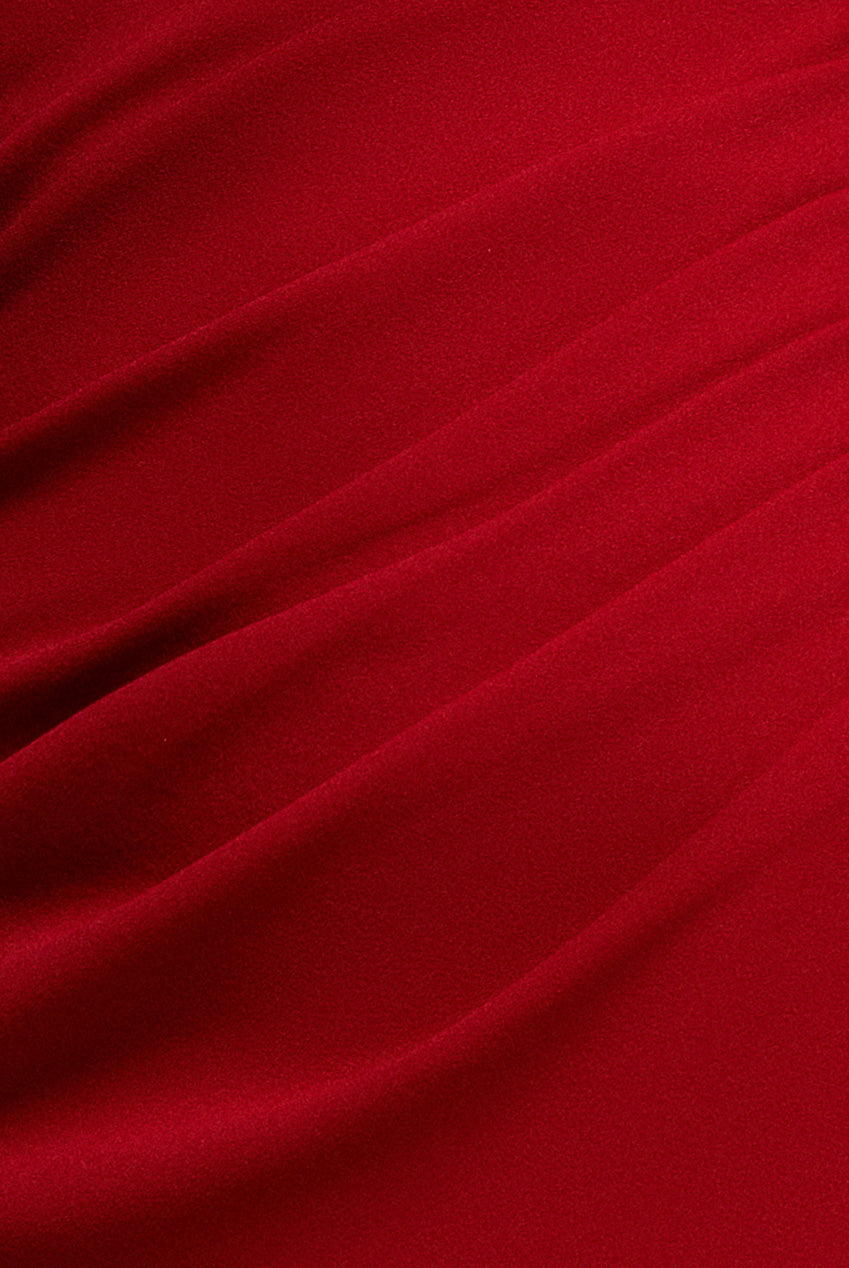 Off The Shoulder Maxi Dress With Split - Red DR1878