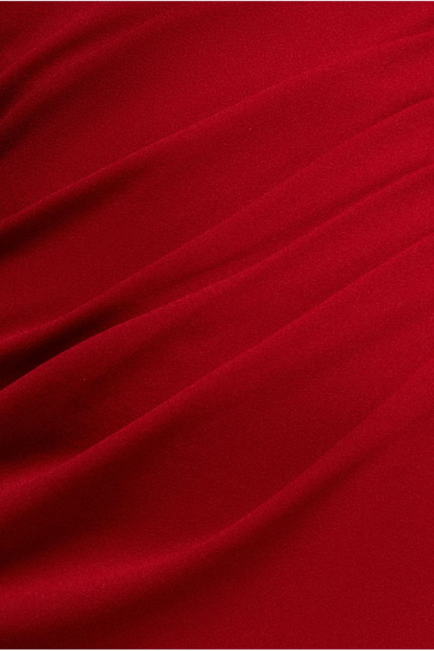 Off The Shoulder Maxi Dress With Split - Red DR1878