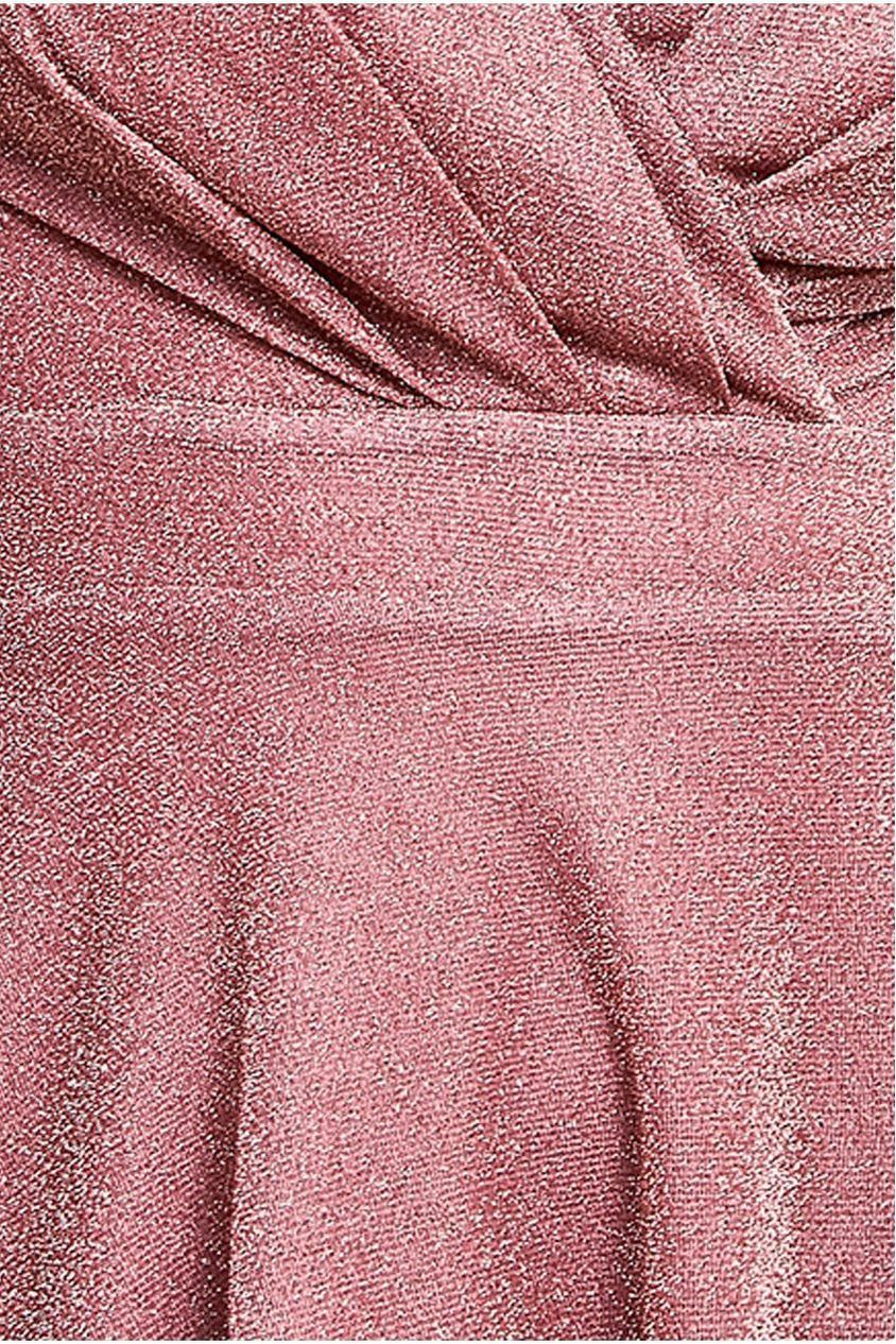 Crossover Lurex Glitter Maxi Dress - Dark Rose DR1886