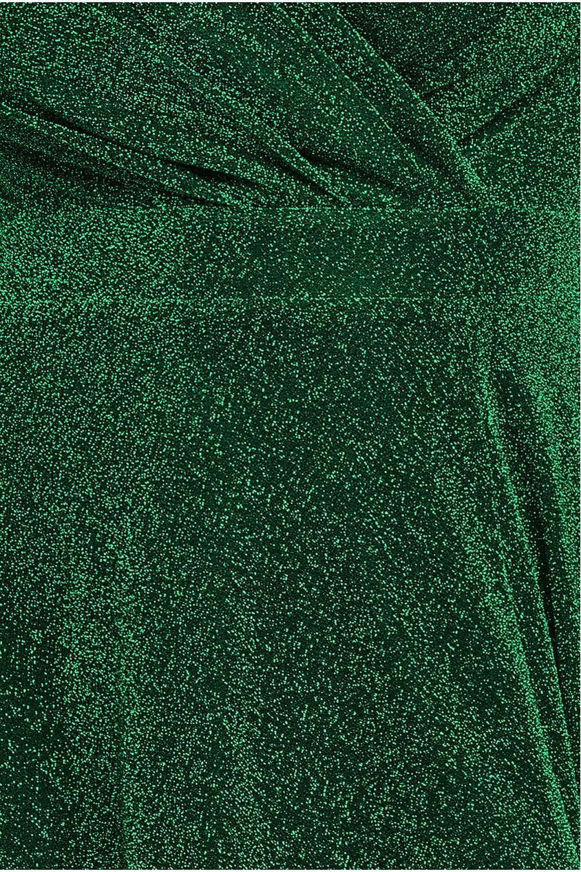 Crossover Lurex Glitter Maxi Dress - Emerald DR1886