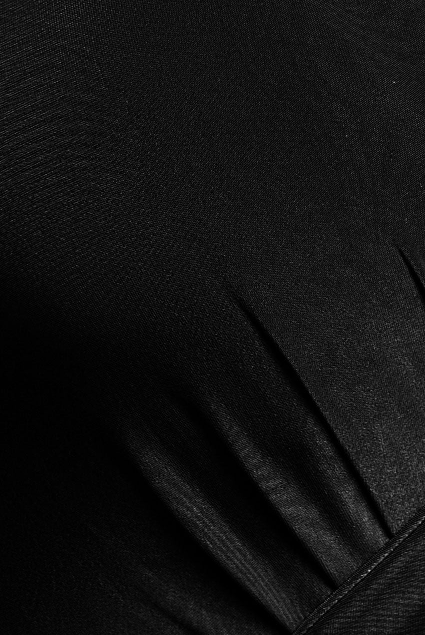 Wrap Front Maxi Slip Dress With Waist Tie-Up - Black DR2250C