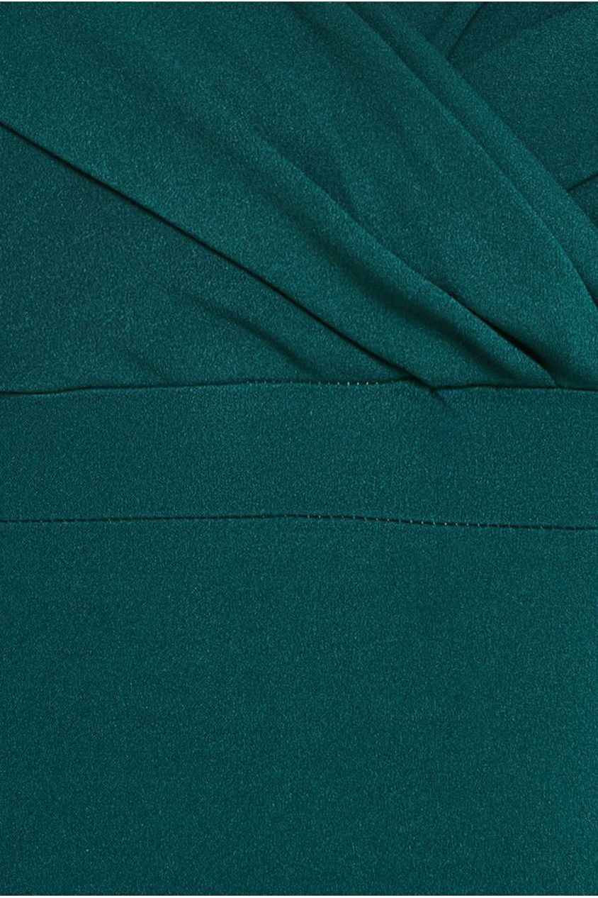 Front Wrap Off The Shoulder Maxi Dress - Emerald DR2290P