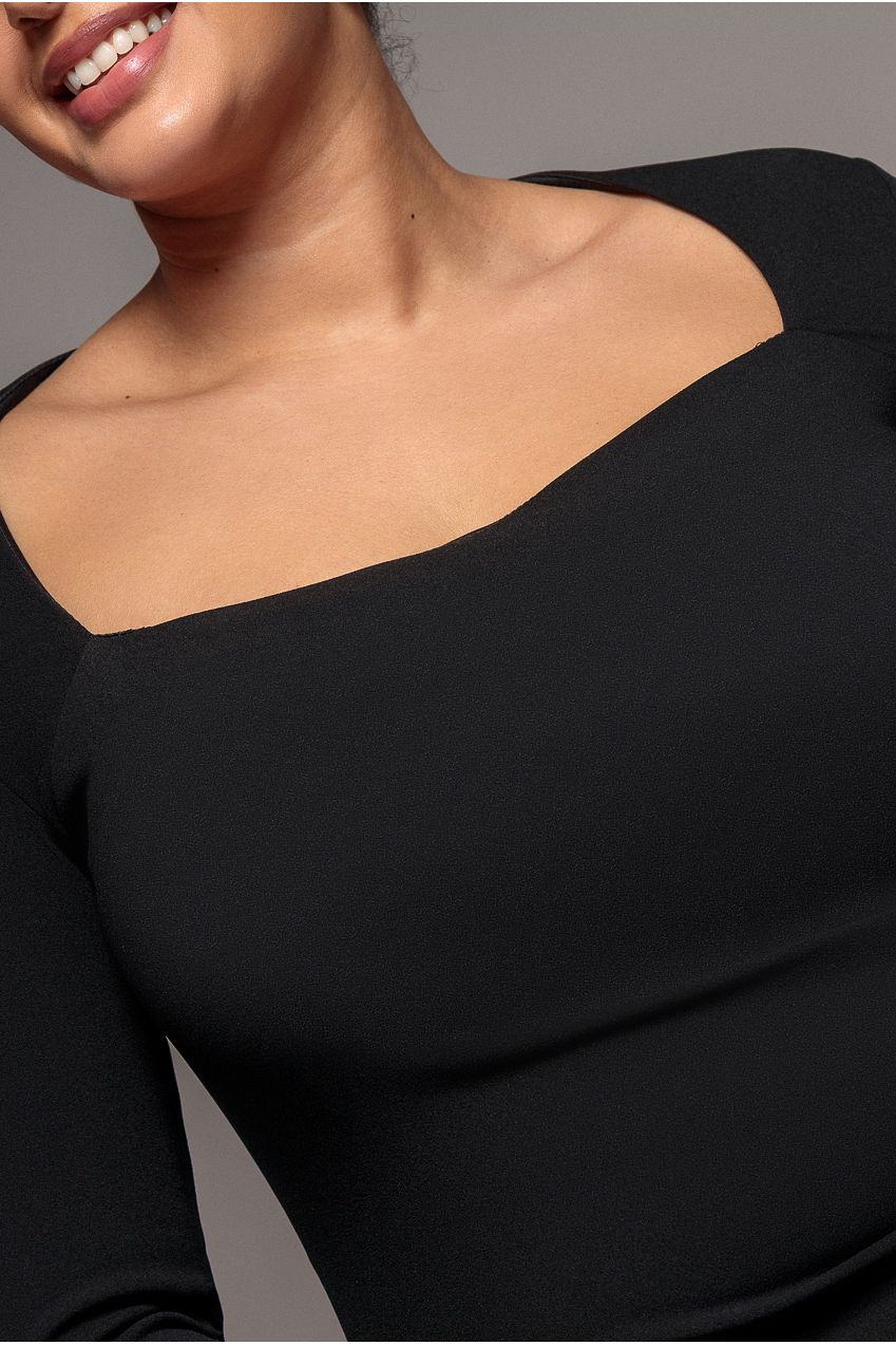 Ruched Midi Dress - Black DR29GC