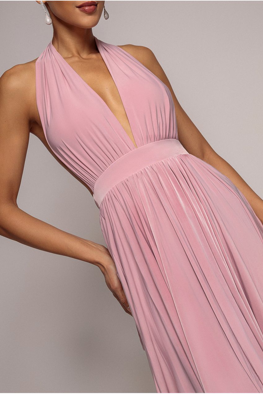 Soft Touch Multiway Skater Mini Dress - Dusty Pink DR2362
