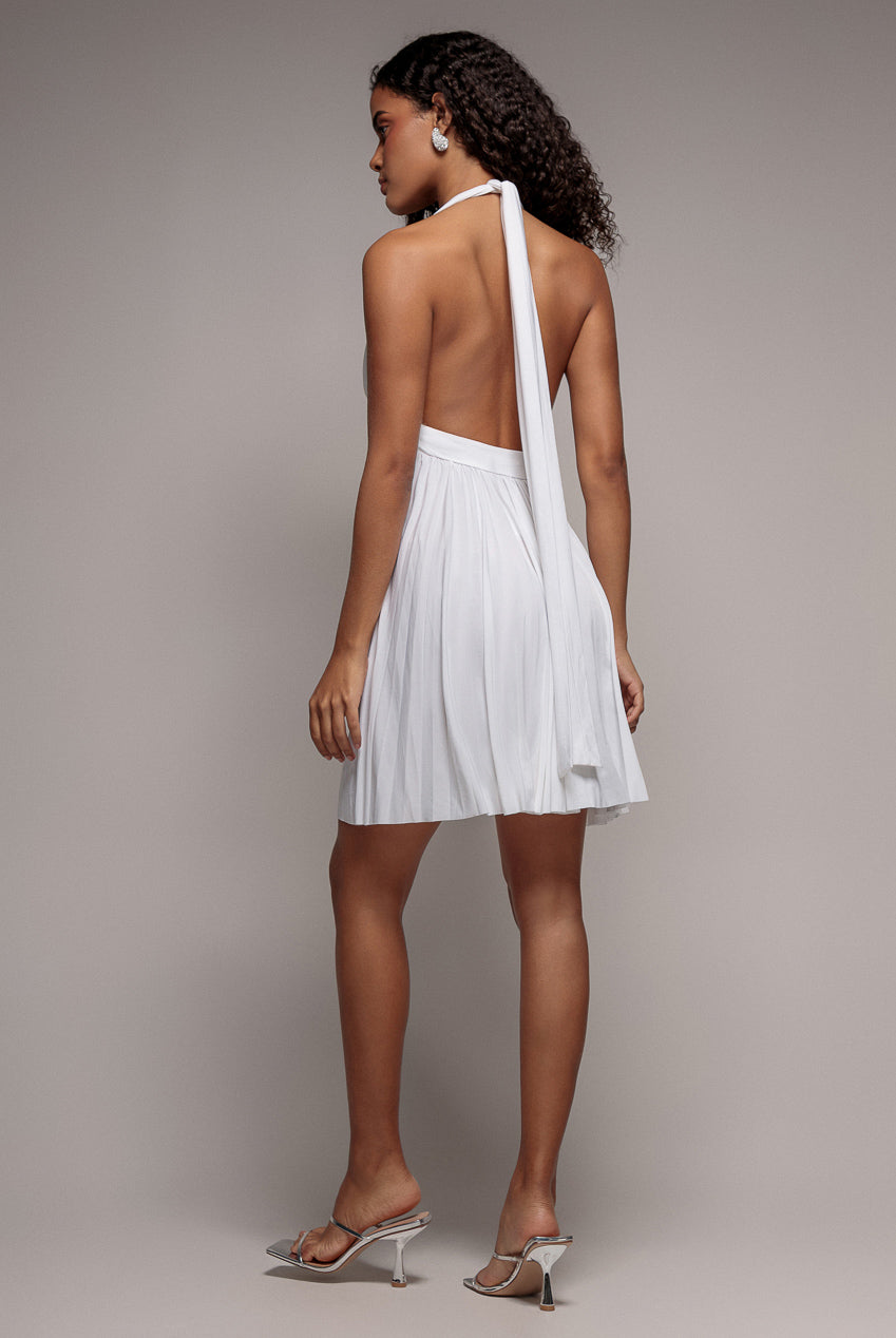 Soft Touch Multiway Skater Mini Dress - White DR2362