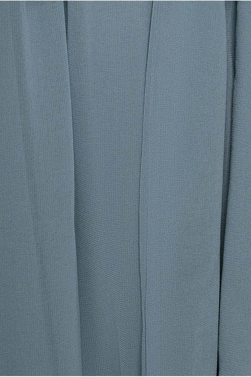 Chiffon Flutter Sleeve Wrap Midi Dress - Airforce Blue DR2555B