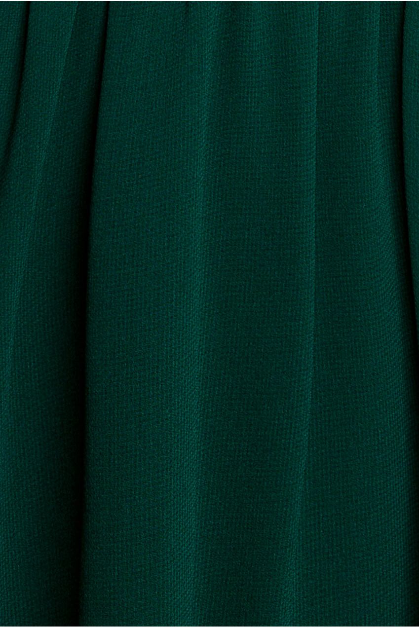 Chiffon Flutter Sleeve Wrap Midi Dress - Dark Green DR2555B