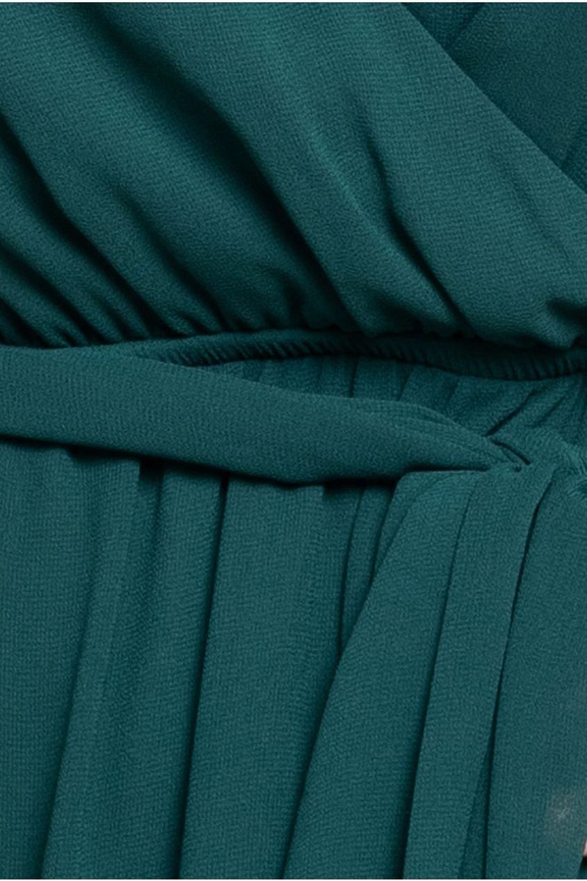 Flutter Sleeve Wrap Midi Dress - Emerald Green DR2555P