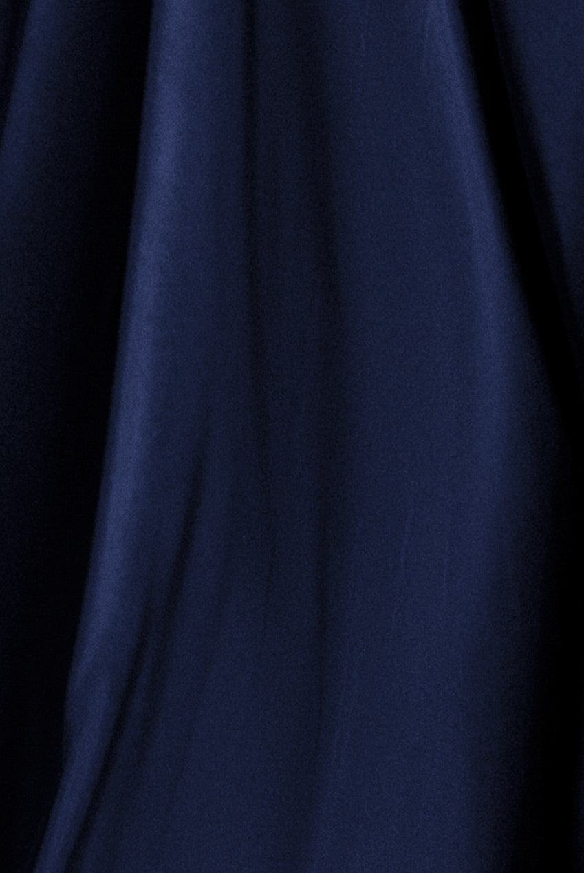 Wrap Front Maxi With Flutter Sleeves - Navy Blue DR2565P