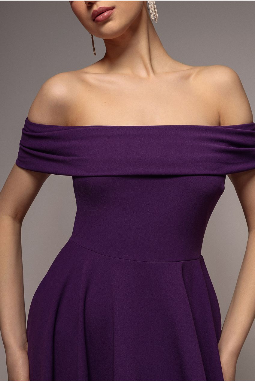 Bardot Scuba Crepe Skater Mini Dress - Purple DR2575A