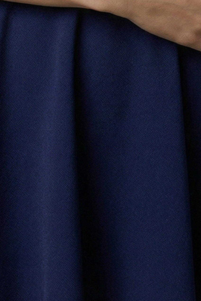 Strapless Crepe Skater Mini Dress - Navy Blue DR2575A