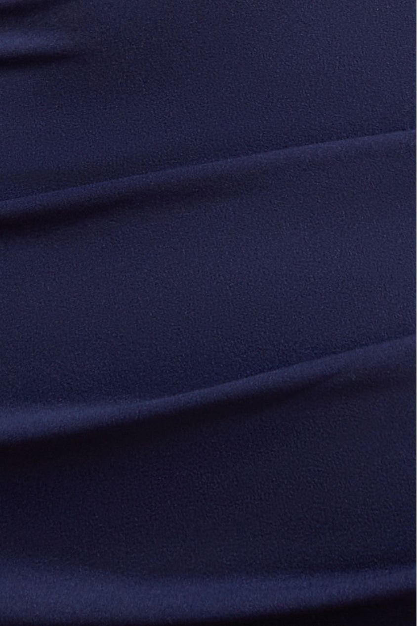 Off The Shoulder Pleated Waist Maxi Dress - Navy DR2594