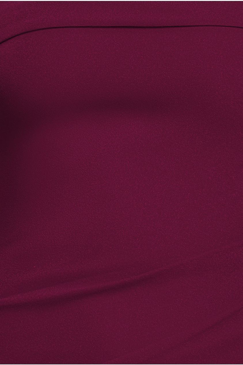 Off The Shoulder Pleated Waist Maxi Dress - Berry DR2594