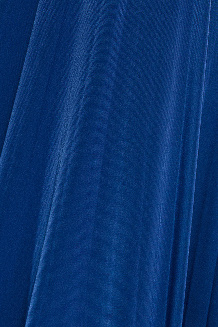 Plunge Neck Long Sleeve A Line Maxi Dress - Royal Blue DR2608