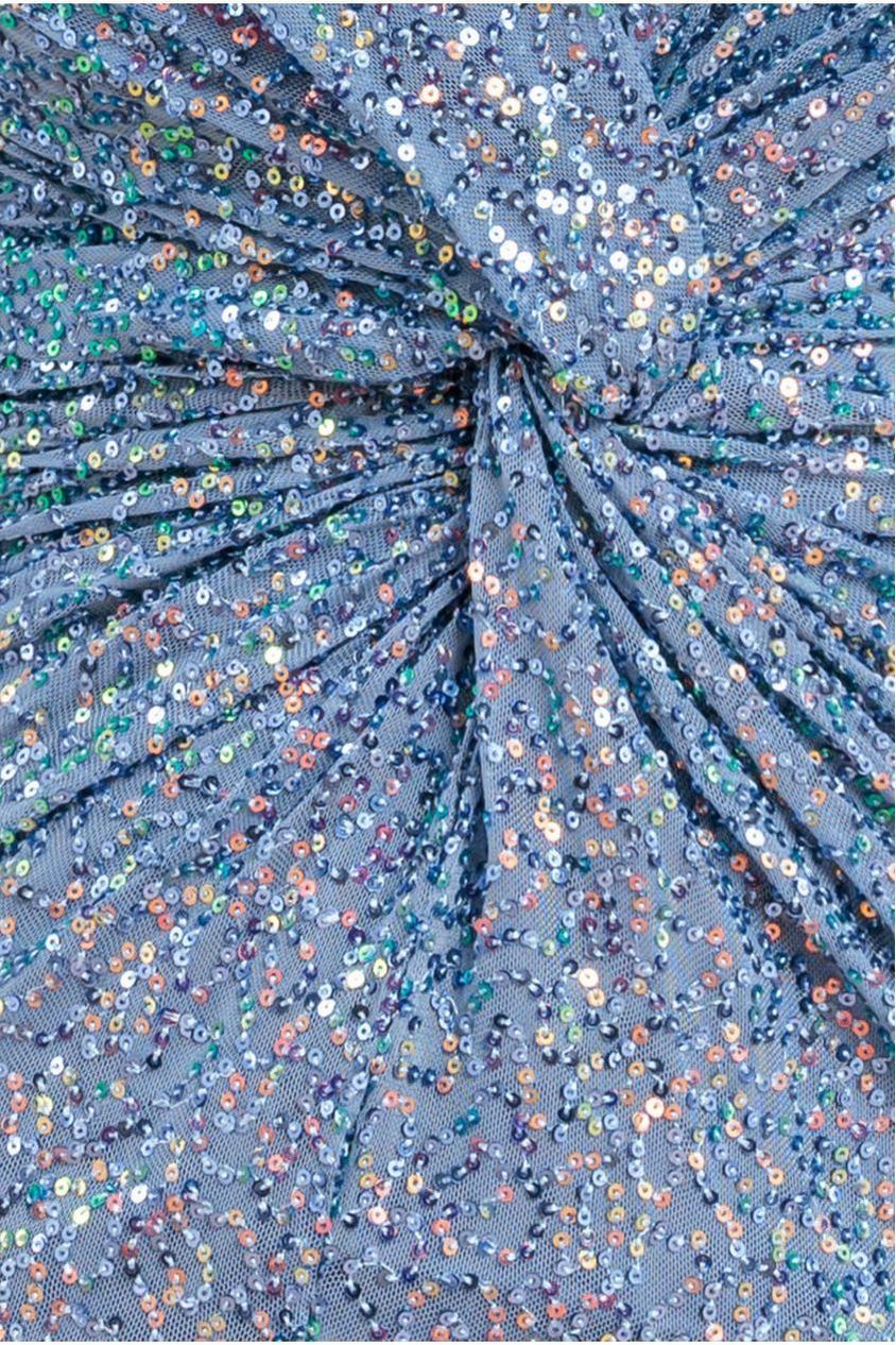 Twisted Front Sequin Maxi Dress - Blue DR2723