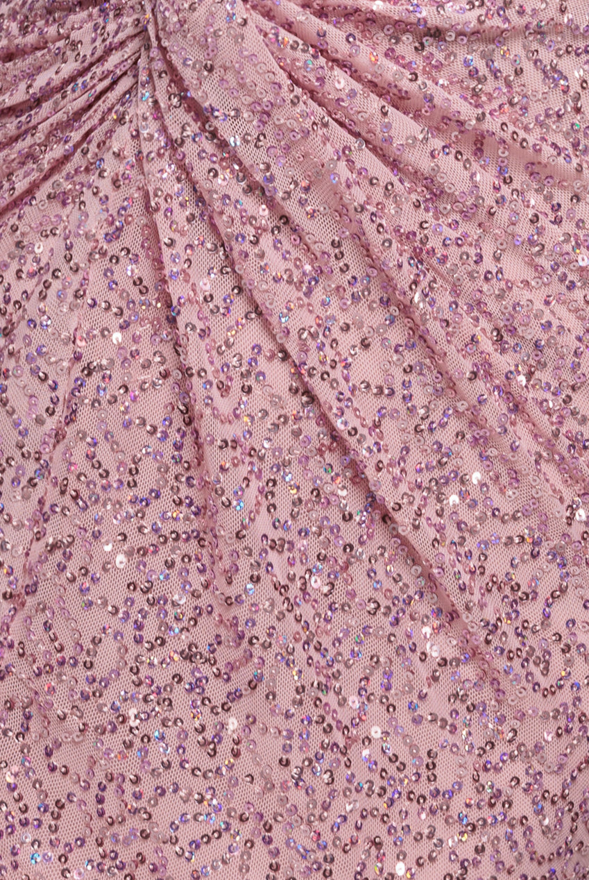 Twisted Front Sequin Maxi Dress - Blush DR2723