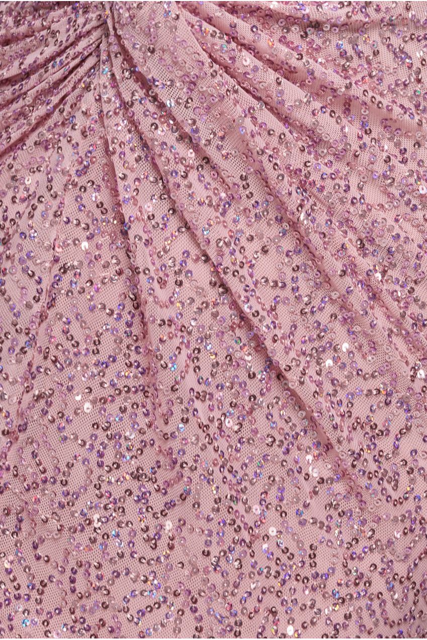 Twisted Front Sequin Maxi Dress - Blush DR2723