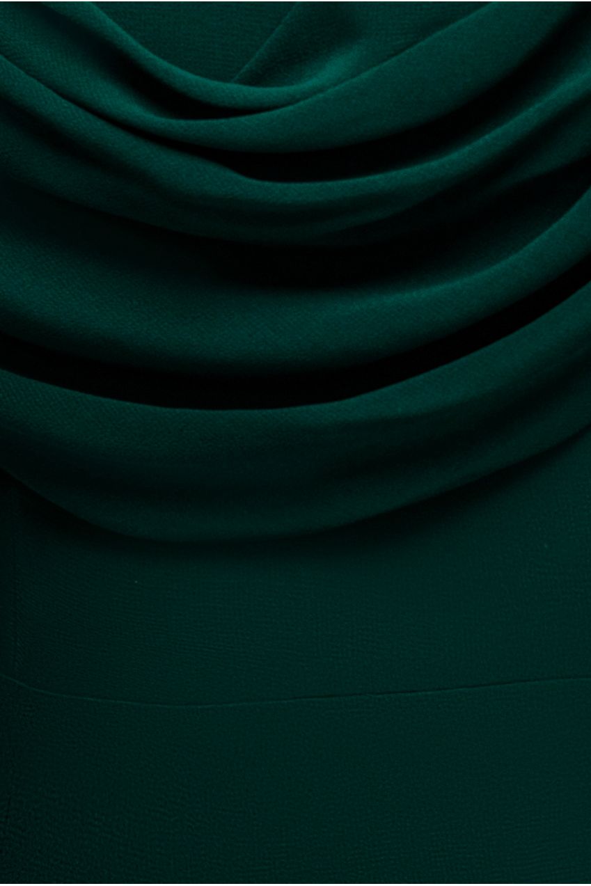 Chiffon Bardot Cowl Neck Maxi Dress - Emerald Green DR2781A