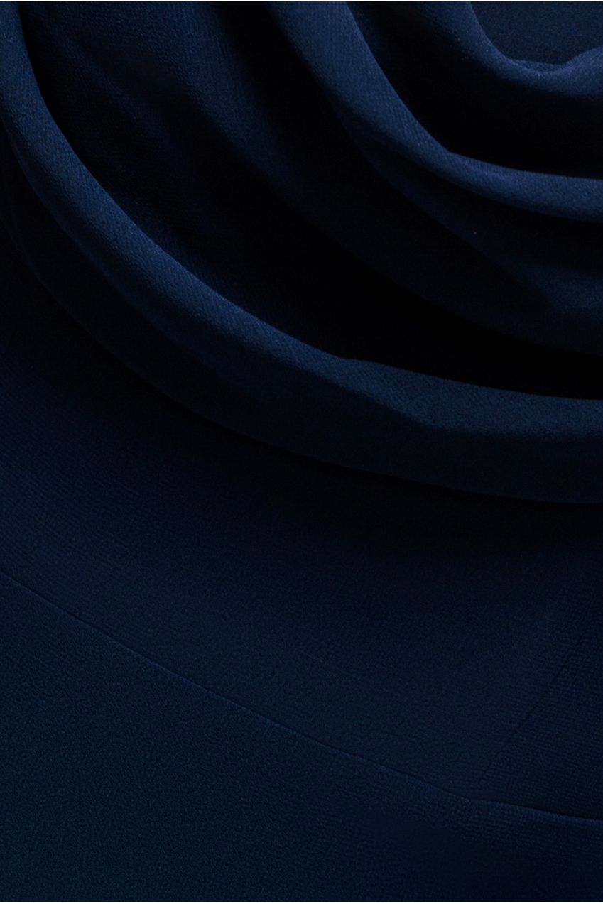 Chiffon Bardot Cowl Neck Maxi Dress - Navy DR2781A