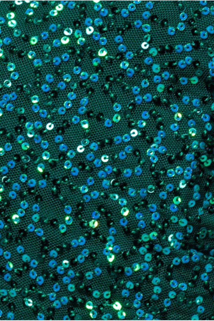 Off The Shoulder Sequin Wing Maxi - Emerald Green DR2791