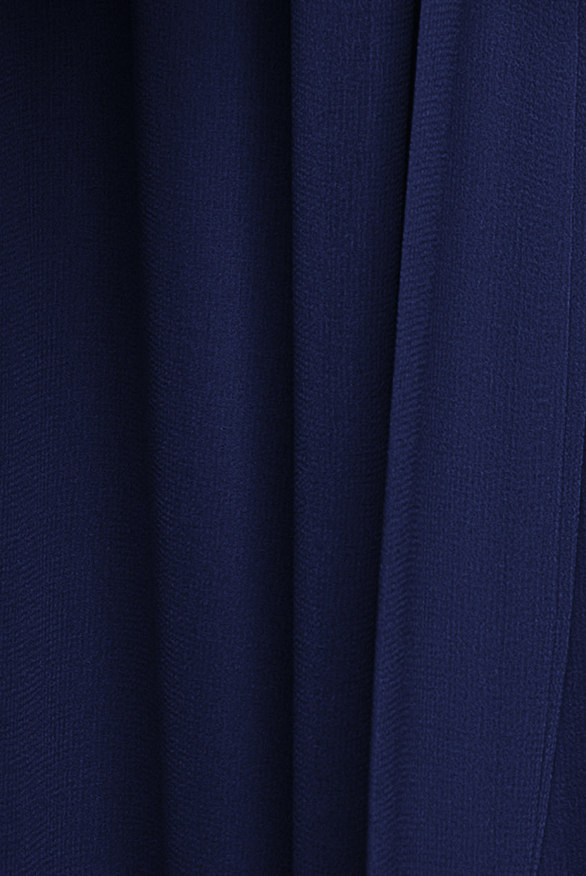 Wrap Back With Front Slit Chiffon Maxi Dress - Navy Blue DR2800P