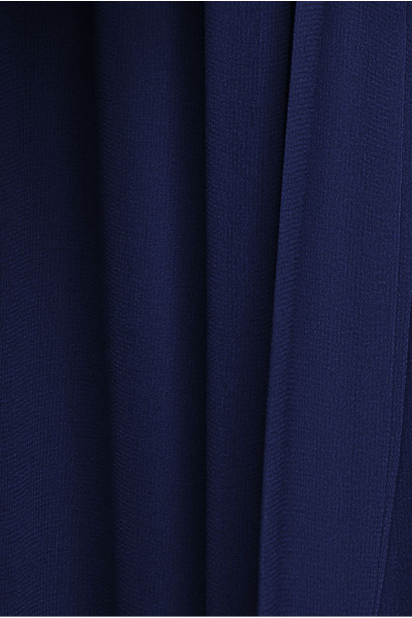 Wrap Back With Front Slit Chiffon Maxi Dress - Navy Blue DR2800P
