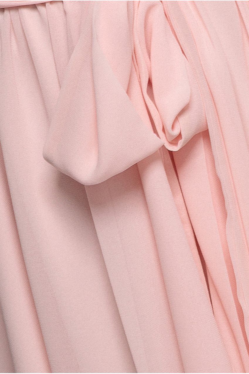 Flutter Sleeve Wrap Mini Dress With Elasticated Waist - Soft Pink DR2843