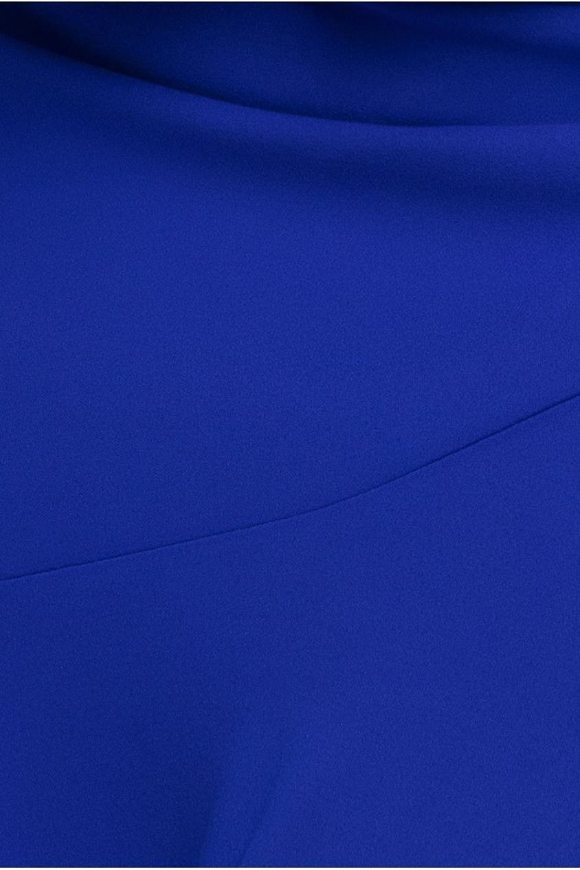 Scuba Crepe Off Shoulder Front Split Maxi Dress - Royal Blue DR2930PLUS