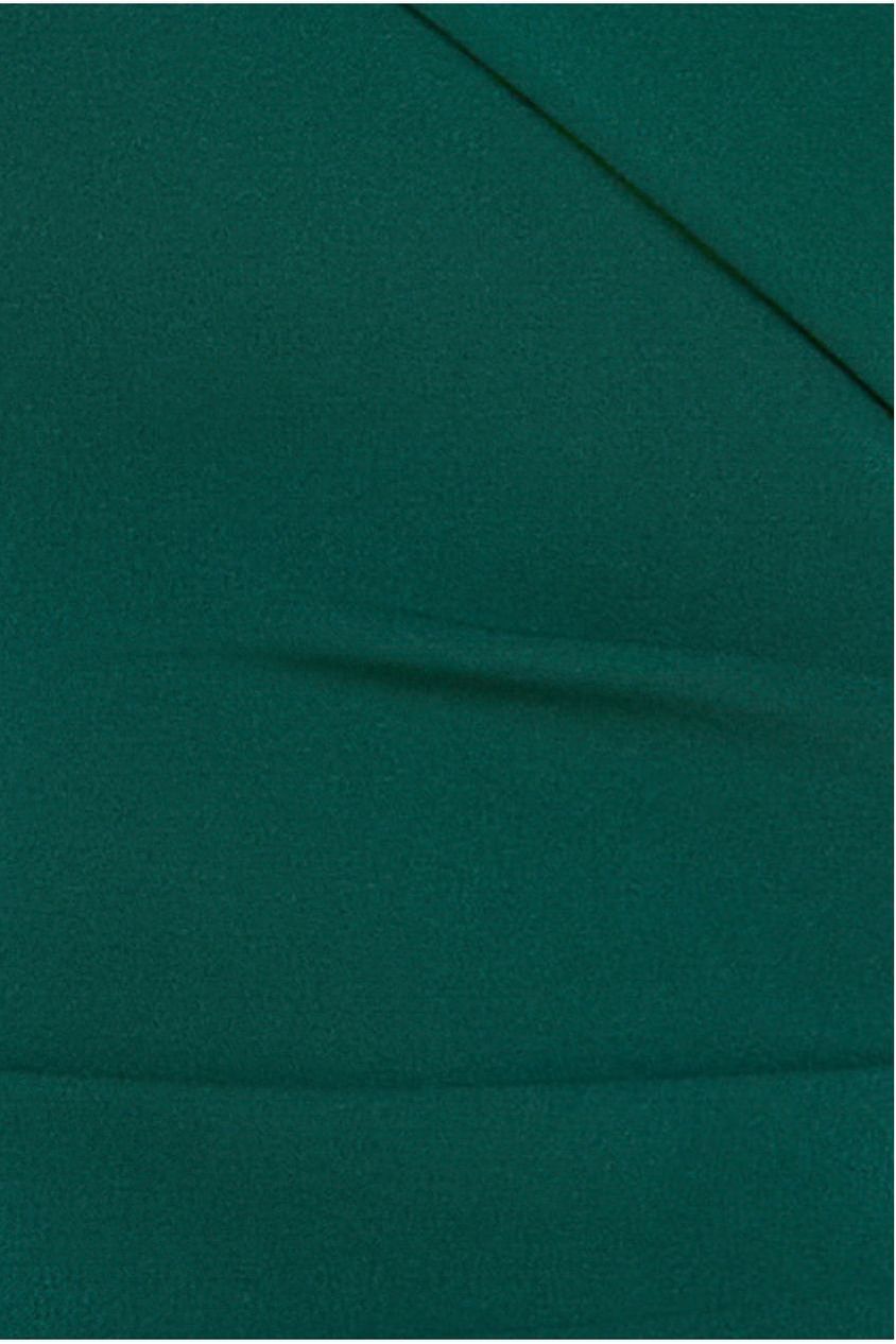 Scuba Crepe Off Shoulder Front Split Maxi Dress - Emerald Green DR2930SC
