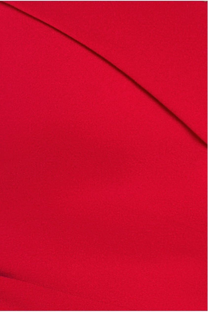 Scuba Crepe Off Shoulder Front Split Maxi Dress - Red DR2930SC