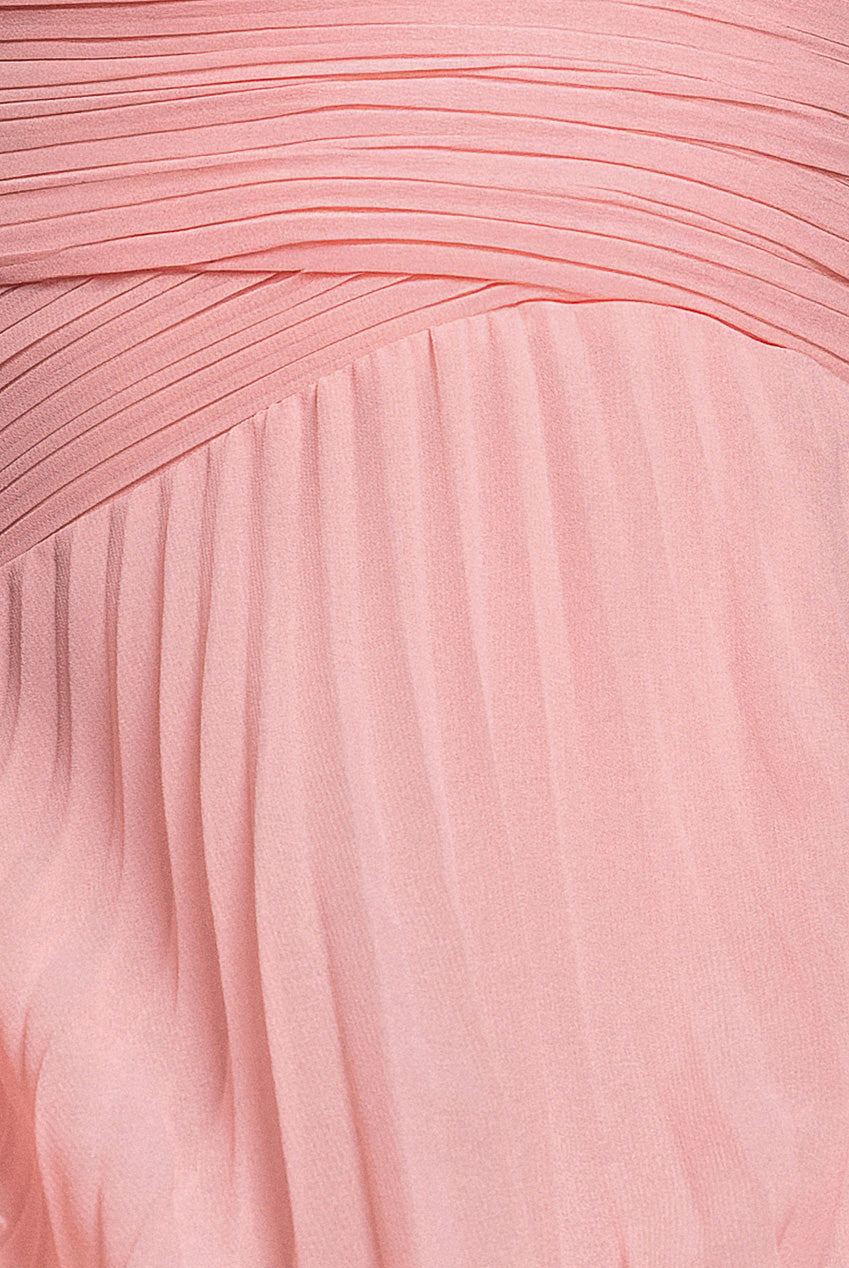 Balloon Sleeve Chiffon Maxi Dress - Blush Pink DR3041QZ
