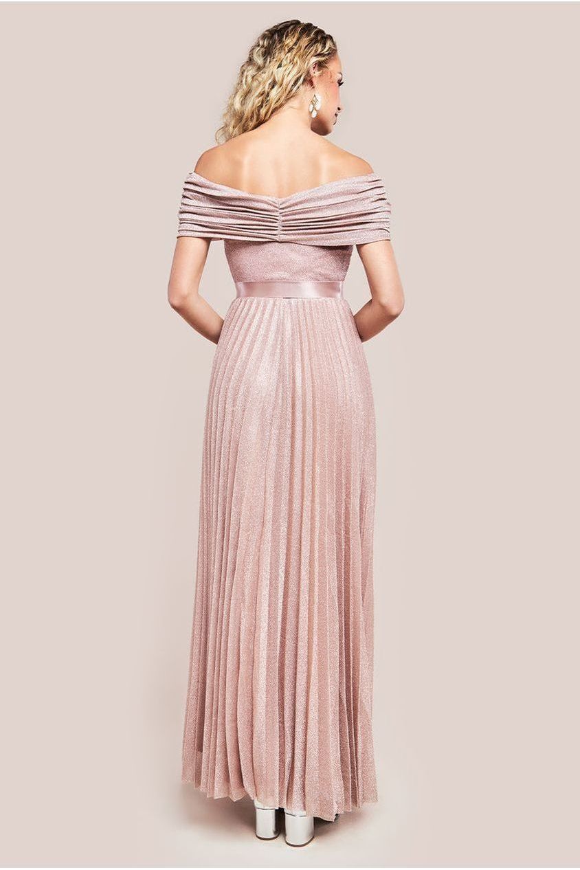 Bardot Pleated Skirt Maxi Dress - Blush DR3096A